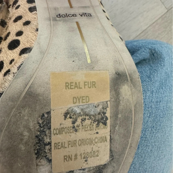 Dolce Vita Angela Mules -real fur size 7 - Picture 4 of 6